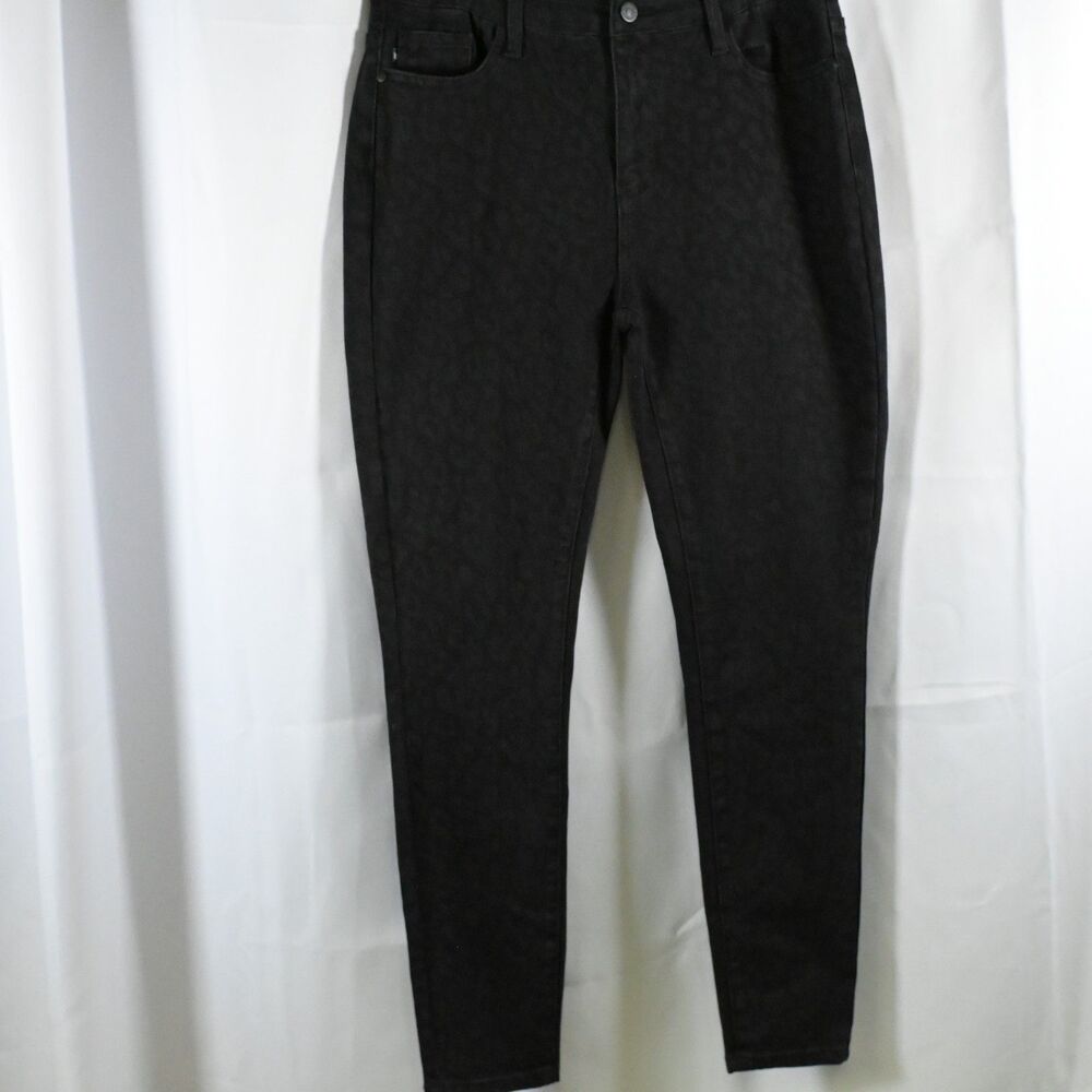 Judy Blue Womens 11/30 31x28 Black Animal Print Skinny Leg‎ Fit Denim Jeans